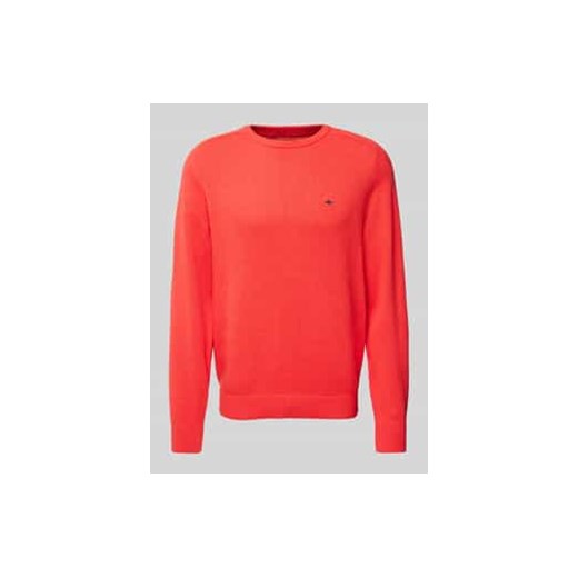 Sweter z dzianiny z wyhaftowanym logo ze sklepu Peek&Cloppenburg  w kategorii Swetry męskie - zdjęcie 177806582