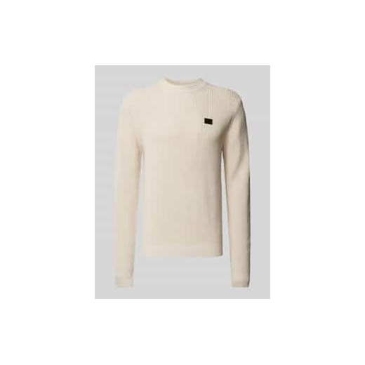 Sweter z dzianiny z detalem z logo ze sklepu Peek&Cloppenburg  w kategorii Swetry męskie - zdjęcie 177806670