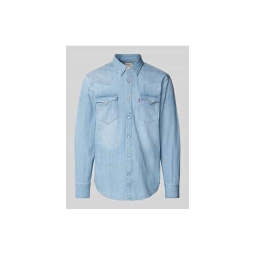 Koszula jeansowa o kroju regular fit z detalem z logo ze sklepu Peek&Cloppenburg  w kategorii Koszule męskie - zdjęcie 177806793