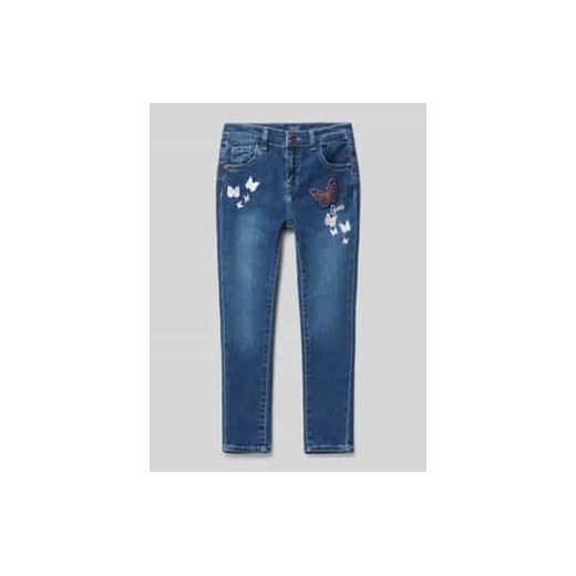 Jeansy o kroju skinny fit z wyhaftowanymi motywami ze sklepu Peek&Cloppenburg  w kategorii Spodnie dziewczęce - zdjęcie 177807050
