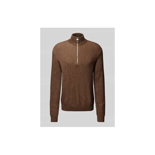 Sweter z dzianiny ze stójką model ‘FAABES’ ze sklepu Peek&Cloppenburg  w kategorii Swetry męskie - zdjęcie 177807124