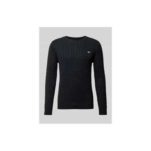 Sweter z dzianiny z wyhaftowanym logo ze sklepu Peek&Cloppenburg  w kategorii Swetry męskie - zdjęcie 177807532