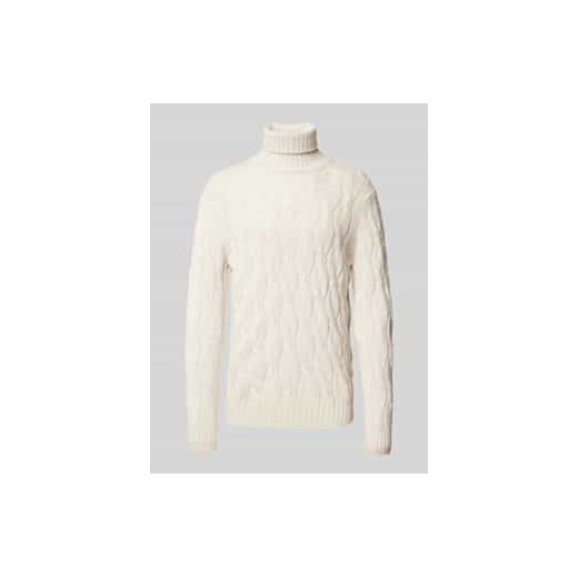 Sweter z dzianiny z wzorem warkocza ze sklepu Peek&Cloppenburg  w kategorii Swetry męskie - zdjęcie 177807682