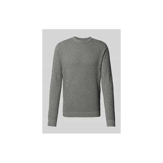 Sweter z dzianiny z fakturowanym wzorem model ‘KALLE’ ze sklepu Peek&Cloppenburg  w kategorii Swetry męskie - zdjęcie 177807692