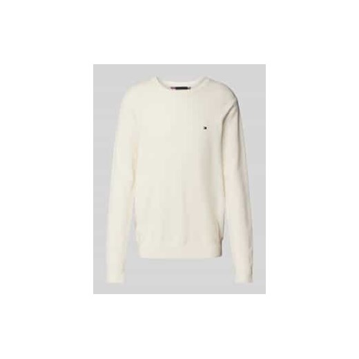 Sweter z dzianiny z wyhaftowanym logo ze sklepu Peek&Cloppenburg  w kategorii Swetry męskie - zdjęcie 177808174