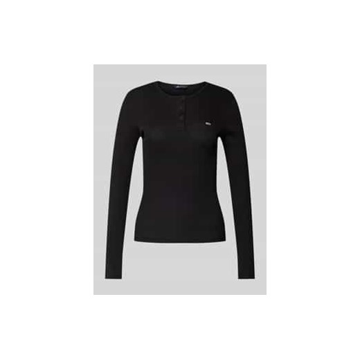 Bluzka z długim rękawem o kroju slim fit z wyhaftowanym logo ze sklepu Peek&Cloppenburg  w kategorii Bluzki damskie - zdjęcie 177808214