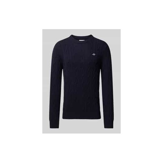 Sweter z dzianiny z wzorem warkocza ze sklepu Peek&Cloppenburg  w kategorii Swetry męskie - zdjęcie 177808311