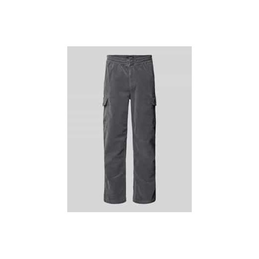 Spodnie sztruksowe o kroju regular fit z elastycznym pasem ze sklepu Peek&Cloppenburg  w kategorii Spodnie męskie - zdjęcie 177808473