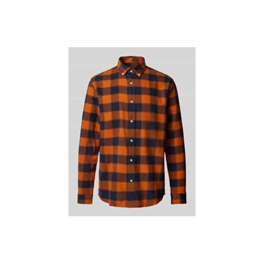 Koszula casualowa o kroju tailored fit z kołnierzykiem typu button down model ‘LIAN’ ze sklepu Peek&Cloppenburg  w kategorii Koszule męskie - zdjęcie 177808764