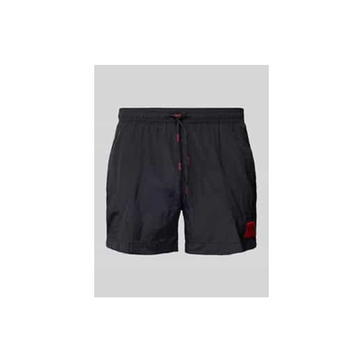 Spodenki kąpielowe o kroju regular fit z naszywką logo model ‘DOMINICA’ ze sklepu Peek&Cloppenburg  w kategorii Kąpielówki - zdjęcie 177809494