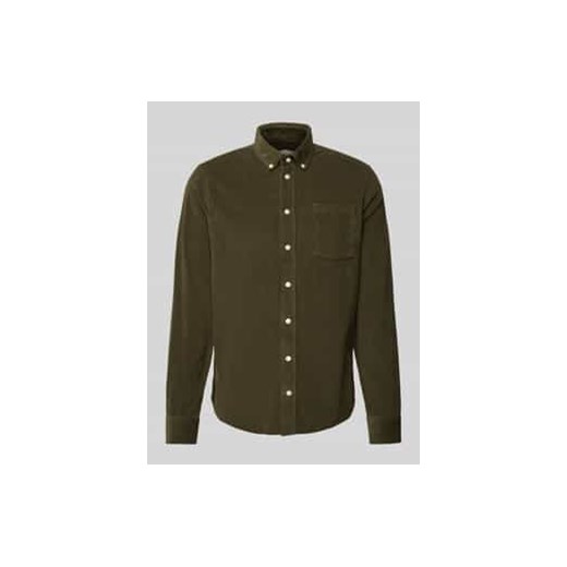 Koszula sztruksowa o kroju regular fit z kołnierzykiem typu button down model ‘ANTON’ ze sklepu Peek&Cloppenburg  w kategorii Koszule męskie - zdjęcie 177809943