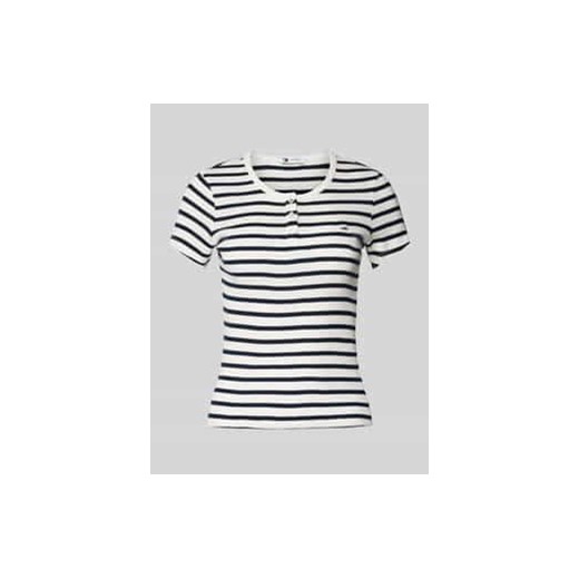T-shirt o kroju slim fit z wyhaftowanym logo ze sklepu Peek&Cloppenburg  w kategorii Bluzki damskie - zdjęcie 177810283