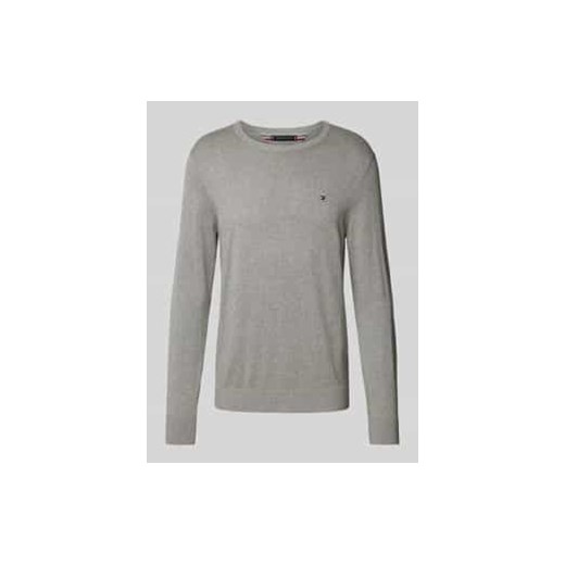Sweter z dzianiny z wyhaftowanym logo ze sklepu Peek&Cloppenburg  w kategorii Swetry męskie - zdjęcie 177811352