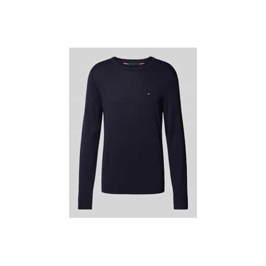 Sweter z dzianiny z wyhaftowanym logo ze sklepu Peek&Cloppenburg  w kategorii Swetry męskie - zdjęcie 177811441