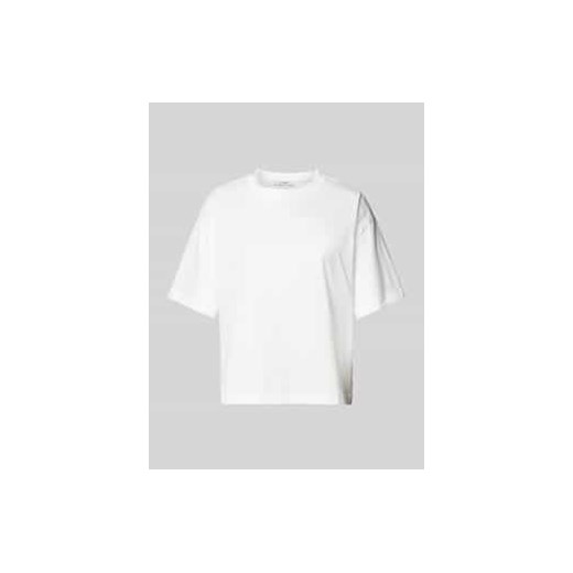 T-shirt z prążkowanym okrągłym dekoltem ze sklepu Peek&Cloppenburg  w kategorii Bluzki damskie - zdjęcie 177811484
