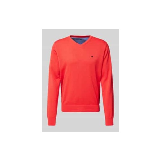 Sweter z dzianiny z wyhaftowanym logo ze sklepu Peek&Cloppenburg  w kategorii Swetry męskie - zdjęcie 177811504