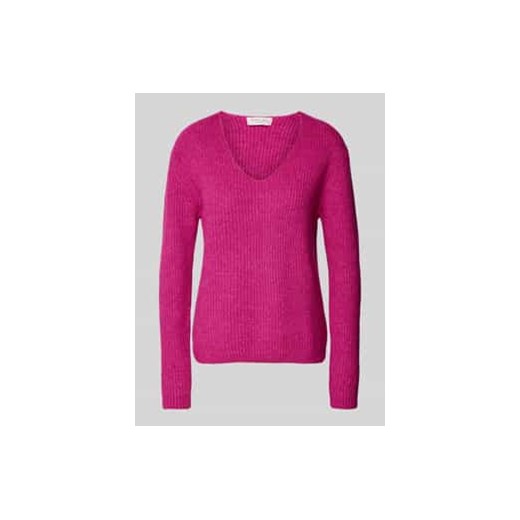 Sweter z dzianiny z dekoltem w serek ze sklepu Peek&Cloppenburg  w kategorii Swetry damskie - zdjęcie 177811891