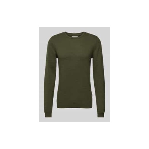 Sweter z dzianiny z fakturowanym wzorem ze sklepu Peek&Cloppenburg  w kategorii Swetry męskie - zdjęcie 177812351