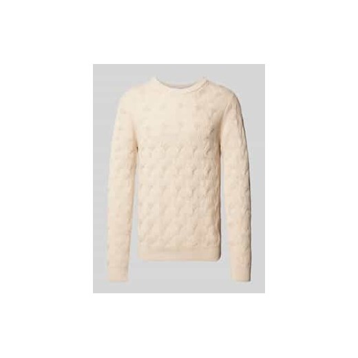 Sweter z dzianiny z fakturowanym wzorem model ‘CALLIS’ ze sklepu Peek&Cloppenburg  w kategorii Swetry męskie - zdjęcie 177812820
