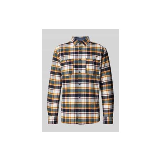 Koszula flanelowa o kroju regular fit z czystej bawełny ze wzorem w kratkę ze sklepu Peek&Cloppenburg  w kategorii Koszule męskie - zdjęcie 177814093