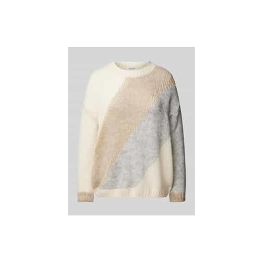 Sweter z dzianiny z prążkowanymi wykończeniami ze sklepu Peek&Cloppenburg  w kategorii Swetry damskie - zdjęcie 177814380