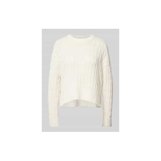 Sweter z dzianiny z czystej bawełny z okrągłym dekoltem ze sklepu Peek&Cloppenburg  w kategorii Swetry damskie - zdjęcie 177814502