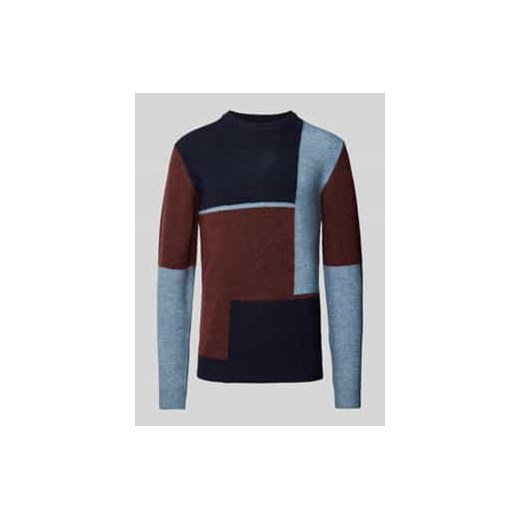 Sweter z dzianiny z prążkowanymi wykończeniami ze sklepu Peek&Cloppenburg  w kategorii Swetry męskie - zdjęcie 177814772