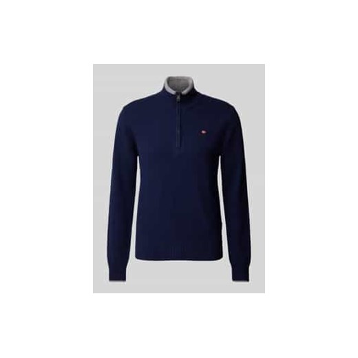 Sweter z dzianiny z wyhaftowanym logo model ‘DAIN’ ze sklepu Peek&Cloppenburg  w kategorii Swetry męskie - zdjęcie 177814970