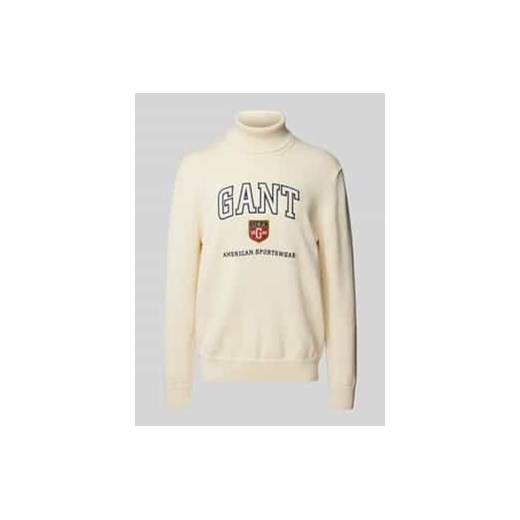 Sweter z dzianiny z wyhaftowanym logo ze sklepu Peek&Cloppenburg  w kategorii Swetry męskie - zdjęcie 177815171