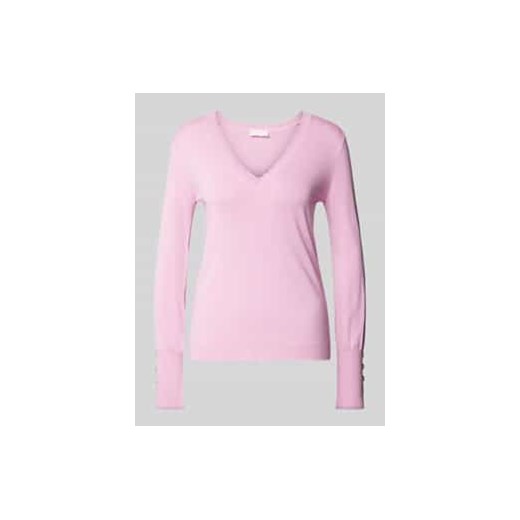 Sweter z dzianiny z dekoltem w serek ze sklepu Peek&Cloppenburg  w kategorii Swetry damskie - zdjęcie 177815213