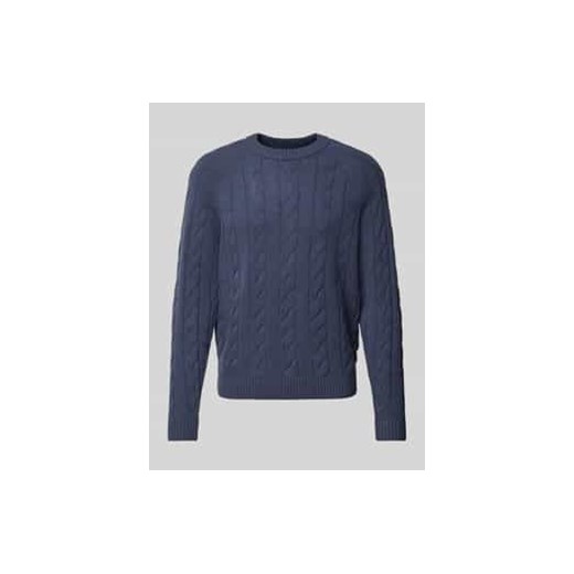 Sweter z dzianiny z prążkowanymi wykończeniami model ‘TILOALF’ ze sklepu Peek&Cloppenburg  w kategorii Swetry męskie - zdjęcie 177815802
