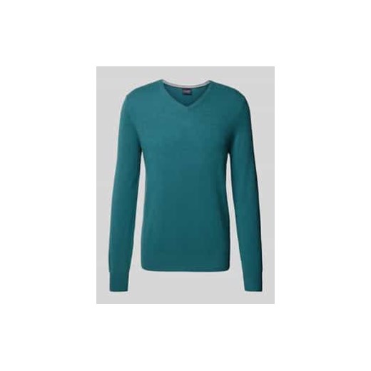Sweter z dzianiny z prążkowanymi wykończeniami ze sklepu Peek&Cloppenburg  w kategorii Swetry męskie - zdjęcie 177816141