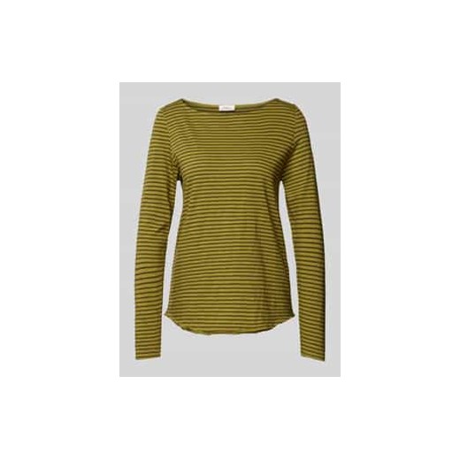 Bluzka o kroju regular fit z długim rękawem,fakturą i dekoltem w łódkę ze sklepu Peek&Cloppenburg  w kategorii Bluzki damskie - zdjęcie 177816204
