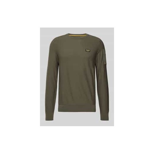 Sweter z dzianiny z detalem z logo ze sklepu Peek&Cloppenburg  w kategorii Swetry męskie - zdjęcie 177816481