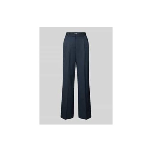 Spodnie o kroju relaxed fit z zakładkami w pasie w kant ze sklepu Peek&Cloppenburg  w kategorii Spodnie damskie - zdjęcie 177816700