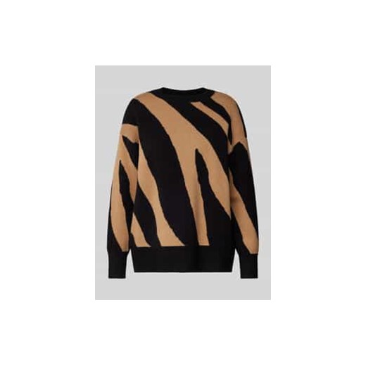 Sweter z dzianiny o kroju regular fit dwukolorowy model ‘NANCY’ ze sklepu Peek&Cloppenburg  w kategorii Swetry damskie - zdjęcie 177816820