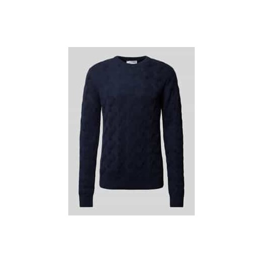 Sweter z dzianiny z fakturowanym wzorem model ‘CALLIS’ ze sklepu Peek&Cloppenburg  w kategorii Swetry męskie - zdjęcie 177816932
