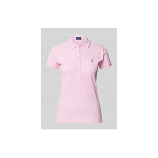 Koszulka polo z czystej bawełny z wyhaftowanym logo model ‘JULIE’ ze sklepu Peek&Cloppenburg  w kategorii Bluzki damskie - zdjęcie 177817022