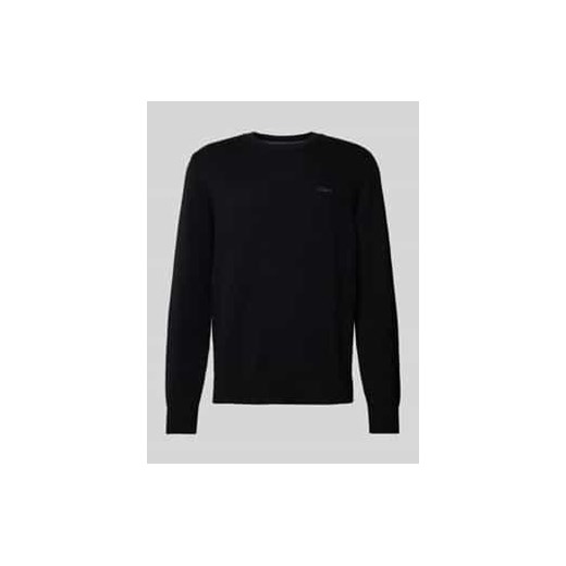 Sweter z dzianiny o kroju regular fit z czystej bawełny z wyhaftowanym logo ze sklepu Peek&Cloppenburg  w kategorii Swetry męskie - zdjęcie 177817484
