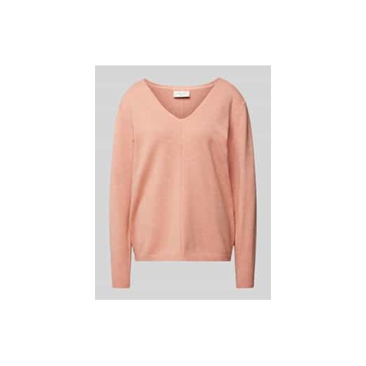 Sweter z dzianiny z dekoltem w serek model ‘Claura’ ze sklepu Peek&Cloppenburg  w kategorii Swetry damskie - zdjęcie 177817631
