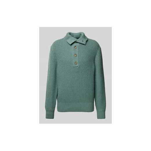Sweter z dzianiny z krótką listwą guzikową model ‘Emaximo’ ze sklepu Peek&Cloppenburg  w kategorii Swetry męskie - zdjęcie 177817930