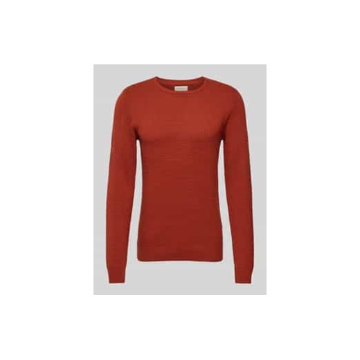 Sweter z dzianiny z fakturowanym wzorem ze sklepu Peek&Cloppenburg  w kategorii Swetry męskie - zdjęcie 177817940