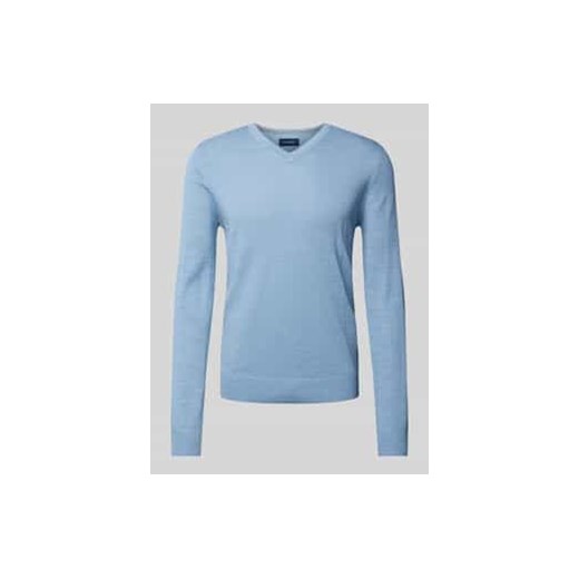 Sweter z dzianiny z dekoltem w serek ze sklepu Peek&Cloppenburg  w kategorii Swetry męskie - zdjęcie 177818842