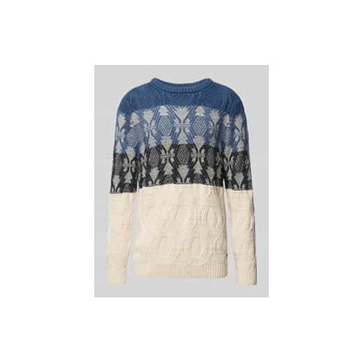 Sweter z dzianiny z detalem z logo ze sklepu Peek&Cloppenburg  w kategorii Swetry męskie - zdjęcie 177818901