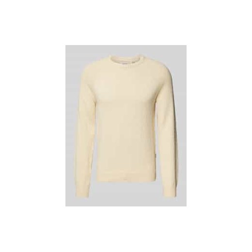 Sweter z dzianiny z prążkowanymi wykończeniami model ‘BHAFAN’ ze sklepu Peek&Cloppenburg  w kategorii Swetry męskie - zdjęcie 177819032