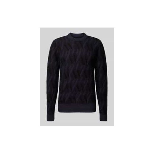 Sweter z dzianiny z fakturowanym wzorem model ‘Karl’ ze sklepu Peek&Cloppenburg  w kategorii Swetry męskie - zdjęcie 177819701