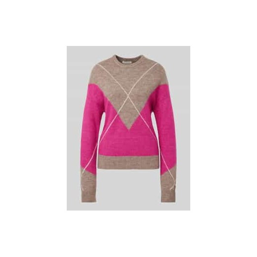 Sweter z dzianiny z okrągłym dekoltem ze sklepu Peek&Cloppenburg  w kategorii Swetry damskie - zdjęcie 177819724