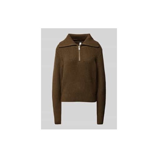 Sweter z dzianiny z kołnierzem ze sklepu Peek&Cloppenburg  w kategorii Swetry damskie - zdjęcie 177819791