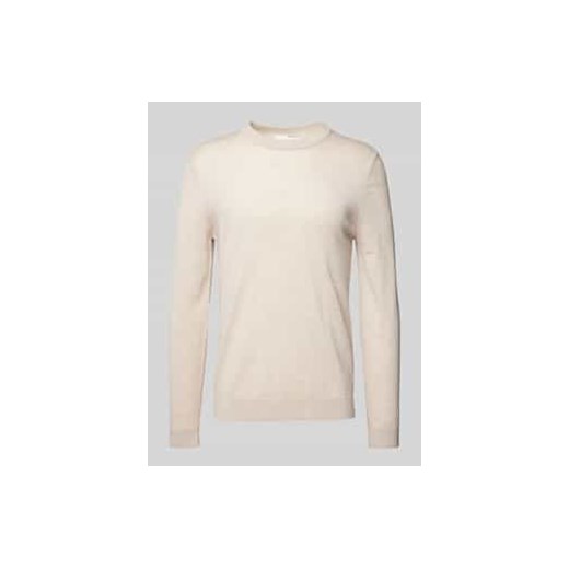 Sweter z dzianiny z prążkowanymi wykończeniami model ‘TRAY’ ze sklepu Peek&Cloppenburg  w kategorii Swetry męskie - zdjęcie 177820534