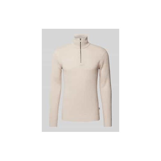 Sweter z dzianiny ze stójką model ‘BLUCHRISTER’ ze sklepu Peek&Cloppenburg  w kategorii Swetry męskie - zdjęcie 177820594